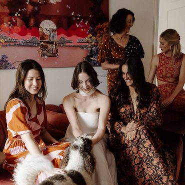girls getting ready for a wedding at miss midgleys in brisbane
