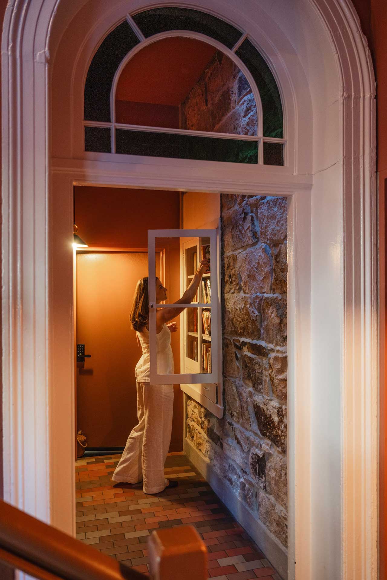 heritage stonework at miss midgleys apartments in brisbane